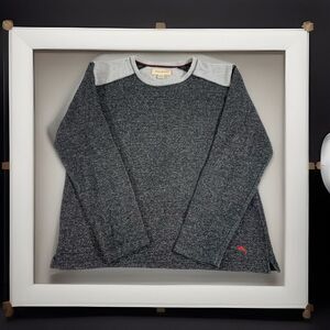 Tommy Bahama Sweater Men's XL Gray Crew Neck Fleece Lined‎ Embroidered